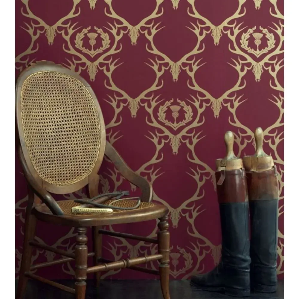 Barneby Gates Deer Damask Wallpaper Discounted Designer Roll